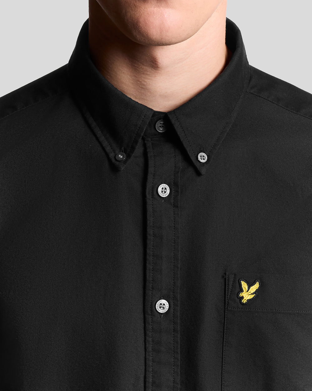 Lyle & Scott Mens Cotton Button Down Oxford Shirt | Jet Black