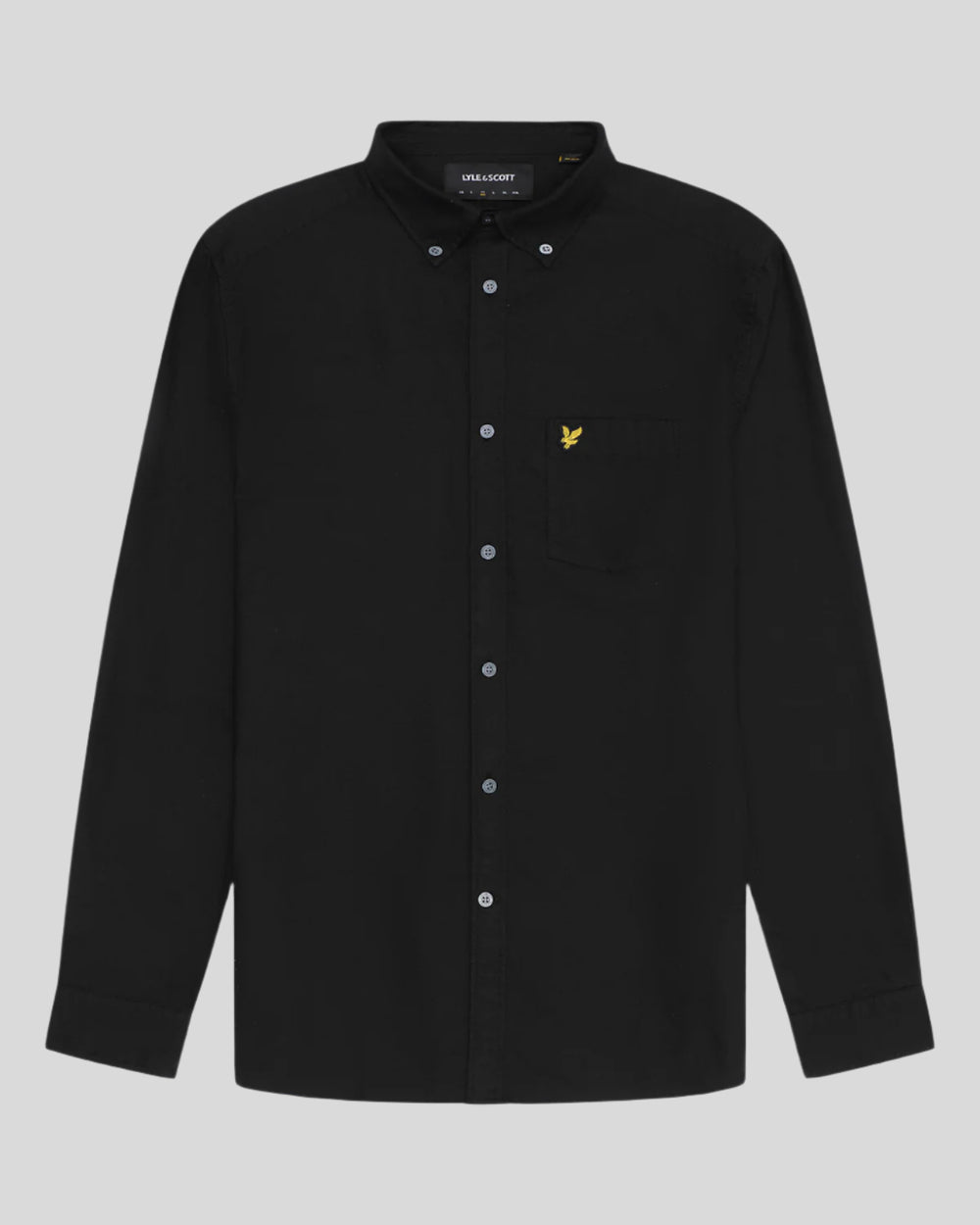 Lyle & Scott Mens Cotton Button Down Oxford Shirt | Jet Black