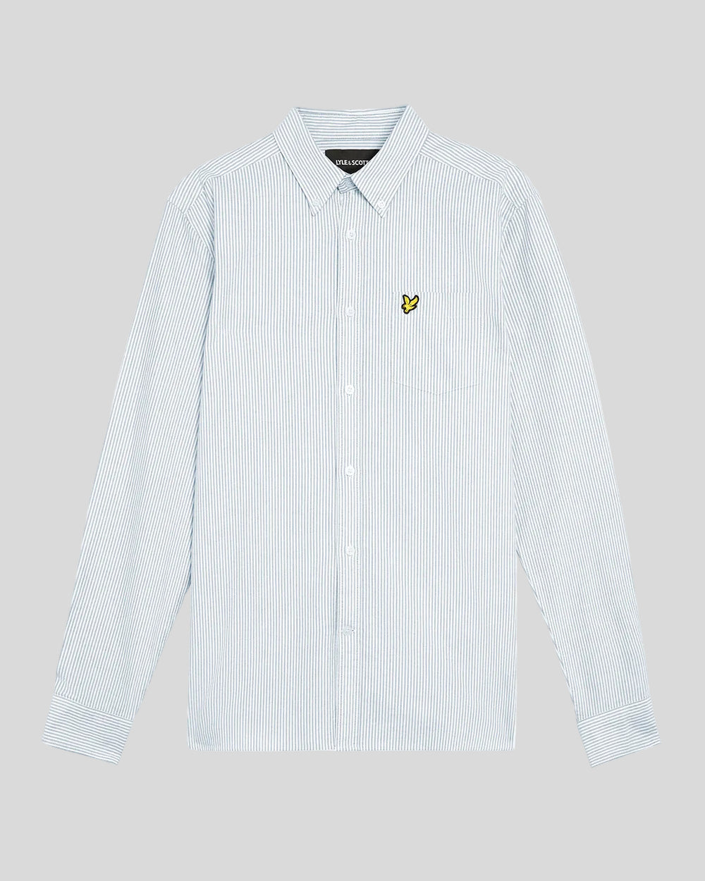 Lyle & Scott Mens Cotton Stripe Oxford Shirt | Light Blue