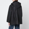 Waxed duffle coat with tartan details