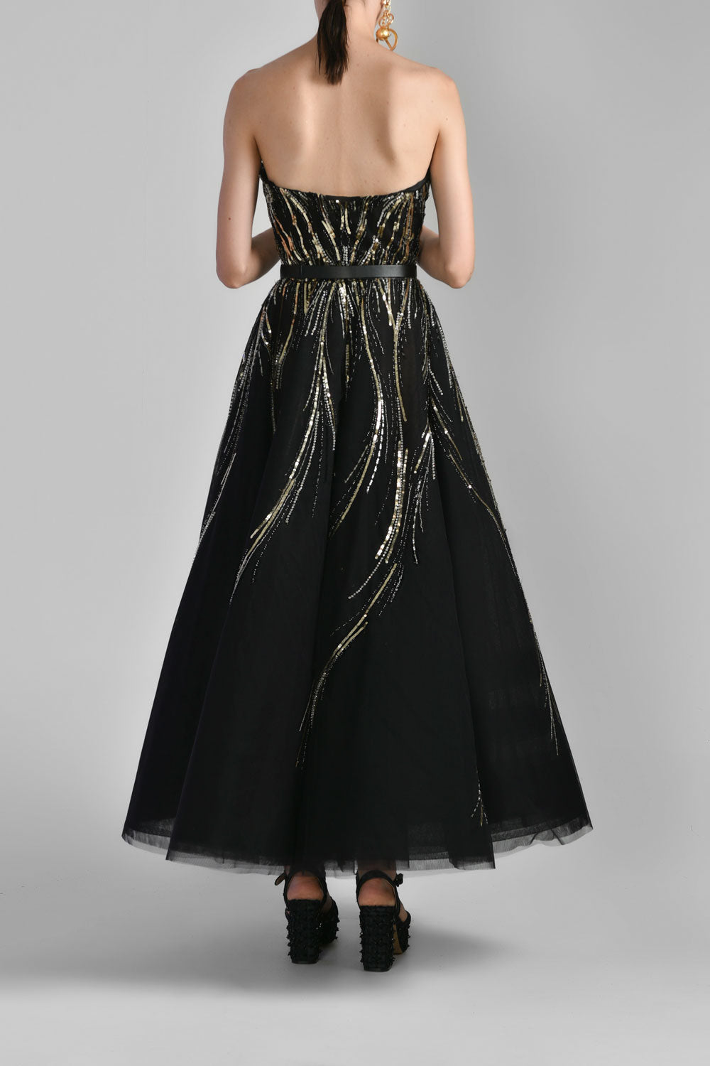 MIDI BEADED TULLE DRESS