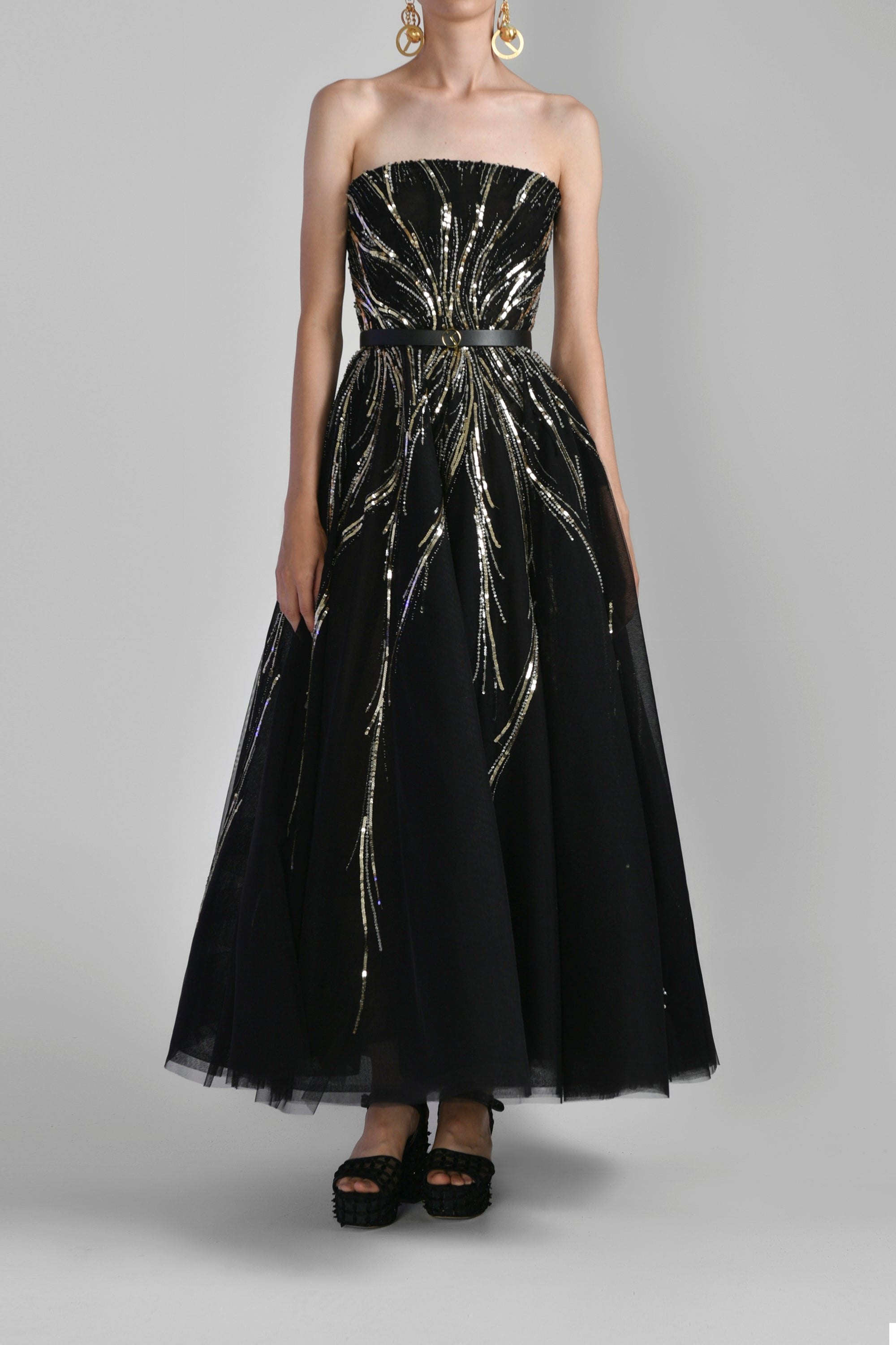 MIDI BEADED TULLE DRESS