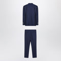 Blue single-breasted wool suit