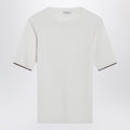 White cashmere and silk knit top