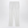 White linen drawstring trousers