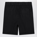 Navy blue linen drawstring bermuda shorts