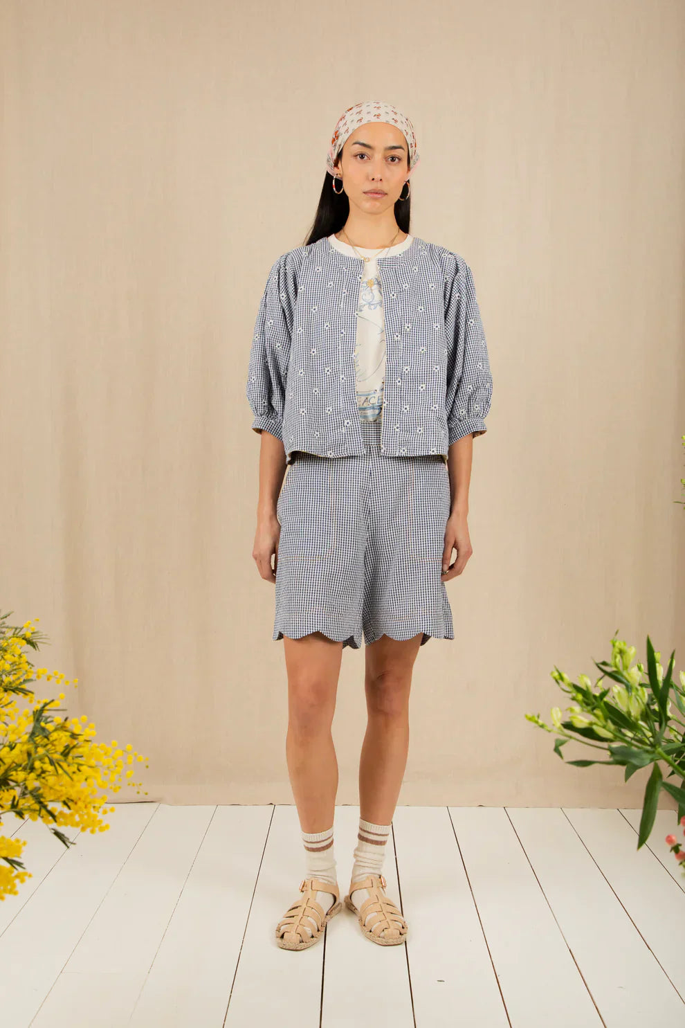 BONTE Mary Short in Navy Gingham