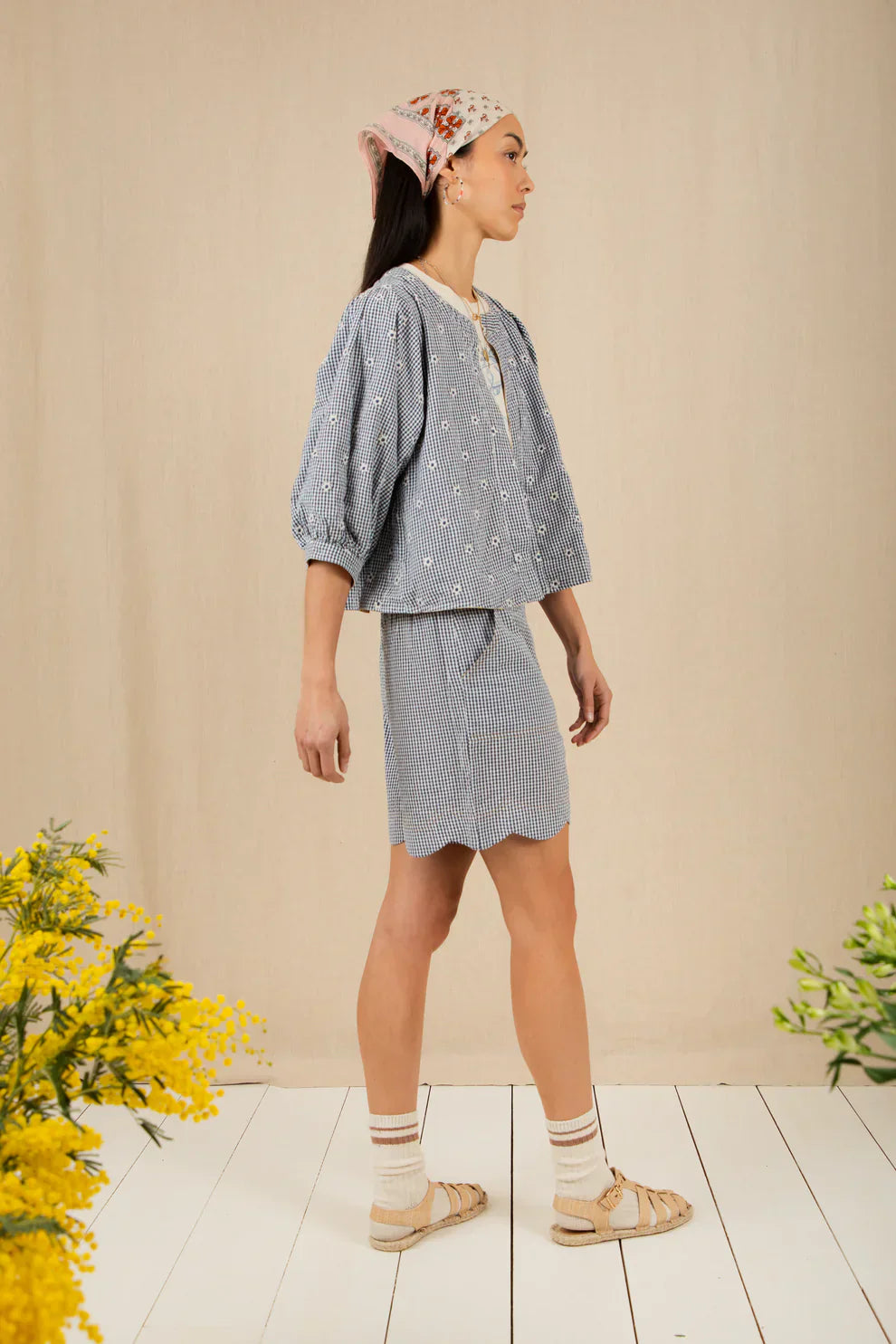 BONTE Mary Short in Navy Gingham