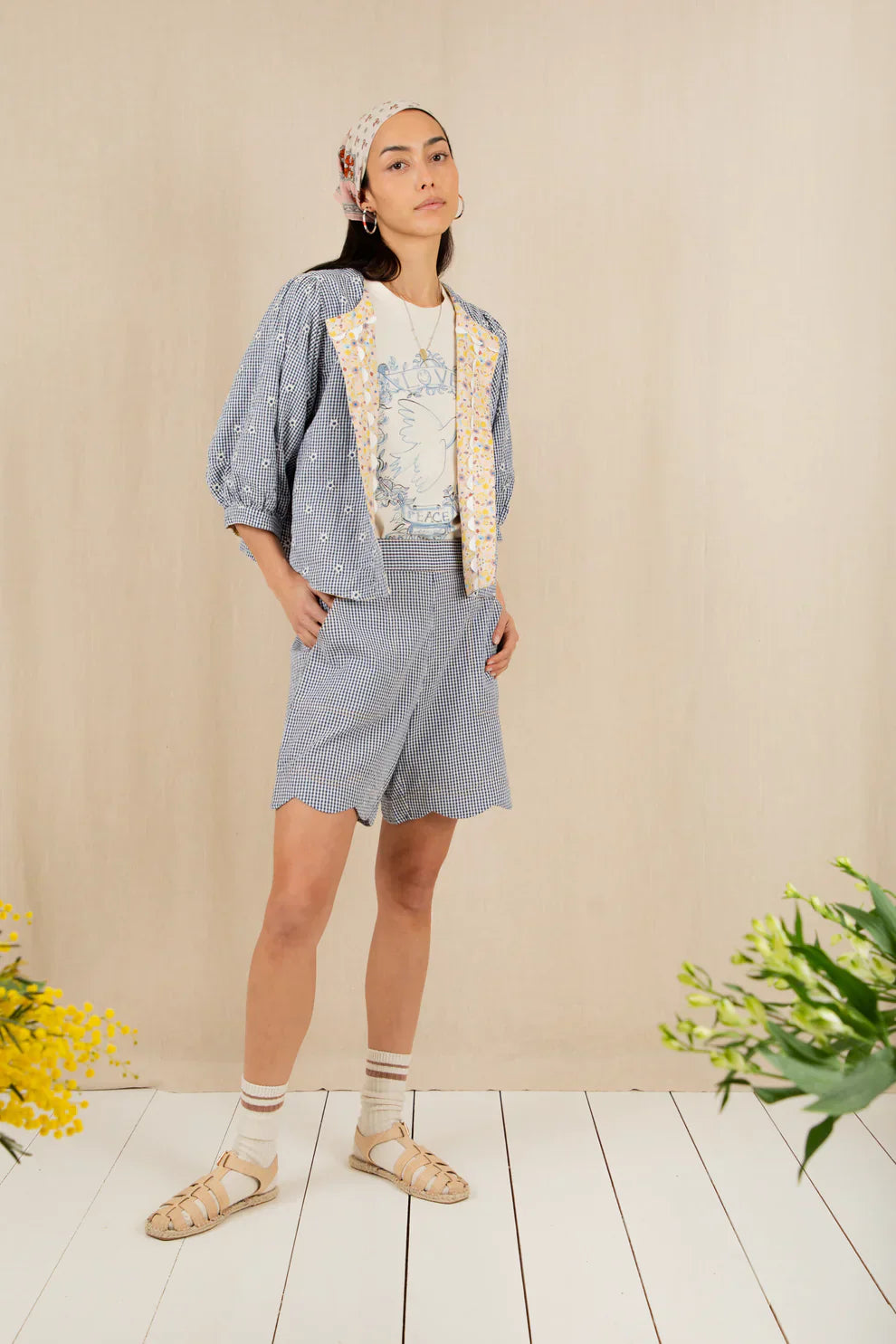 BONTE Mary Short in Navy Gingham