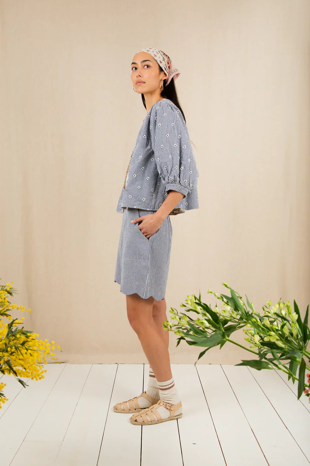 BONTE Mary Short in Navy Gingham
