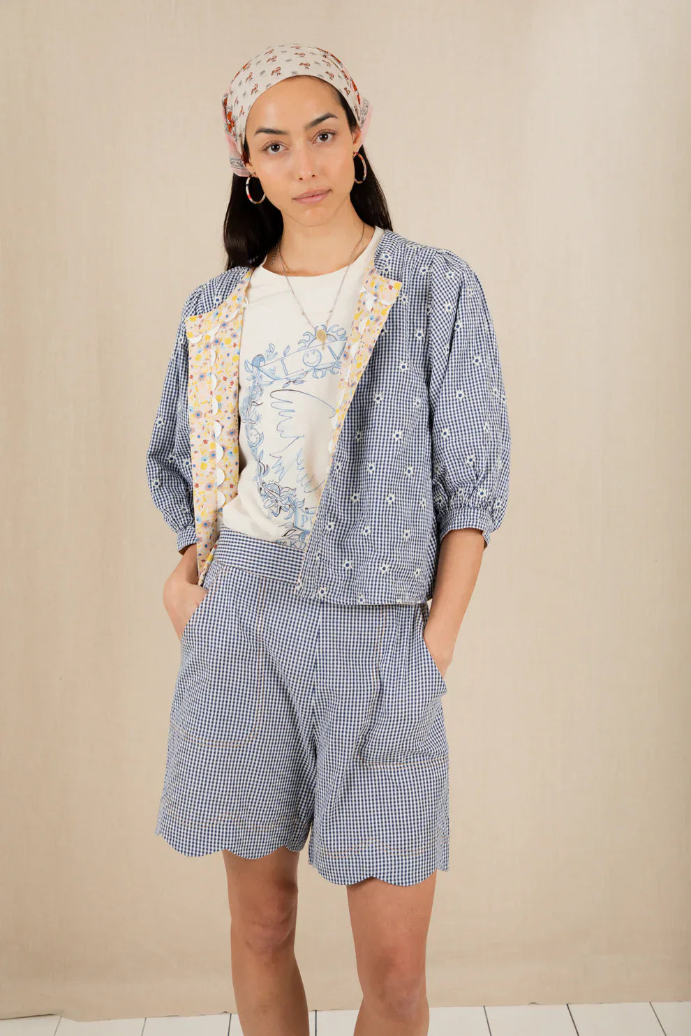 BONTE Mary Short in Navy Gingham