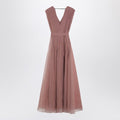 Pink Crispy silk dress with belt