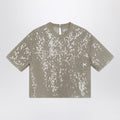 Dazzling Cascade Embroidery T-shirt in Crispy silk