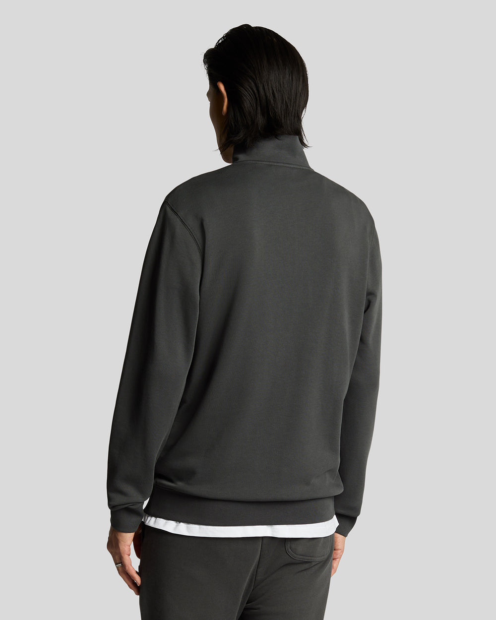 Lyle & Scott Mens Superfine Cotton Quarter Zip Sweatshirt | Gunmetal