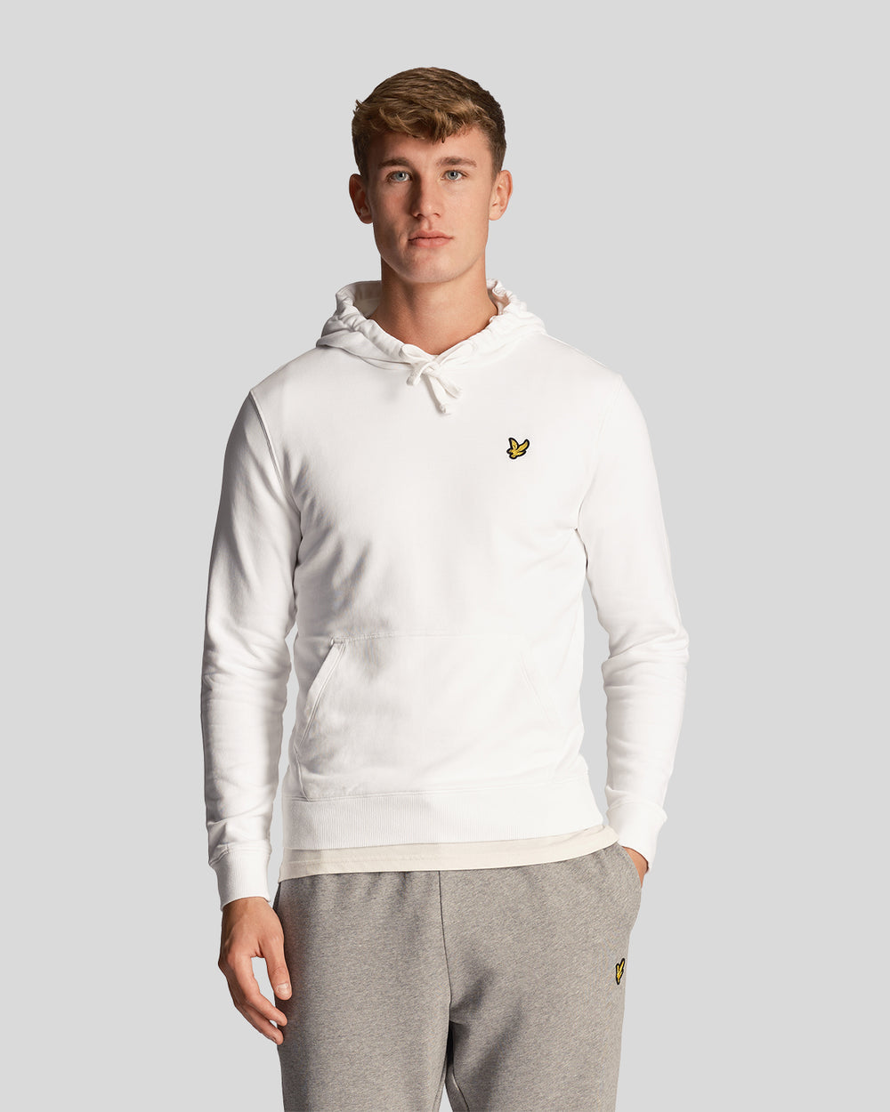 Lyle & Scott Mens Loopback Cotton Hoodie | White