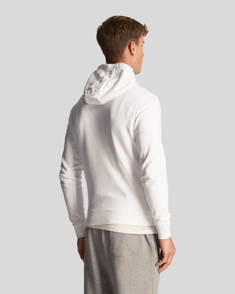 Lyle & Scott Mens Loopback Cotton Hoodie | White