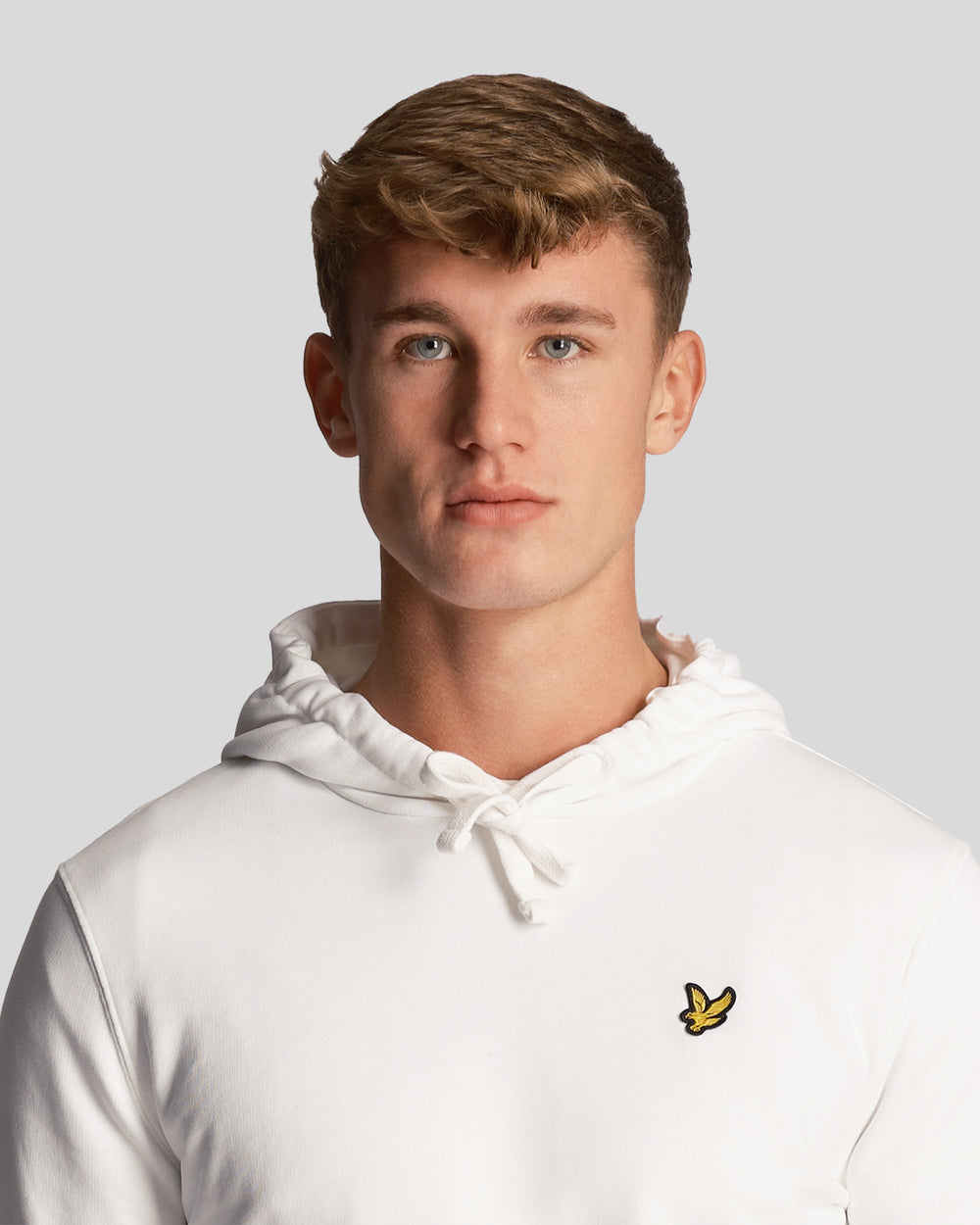 Lyle & Scott Mens Loopback Cotton Hoodie | White