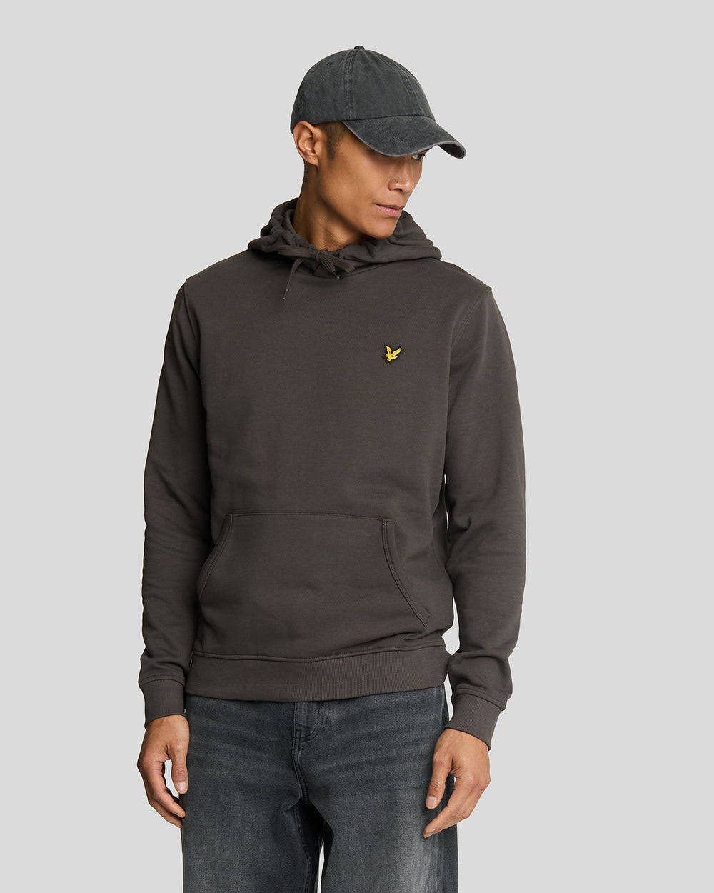 Lyle & Scott Mens Loopback Cotton Hoodie | Gunmetal