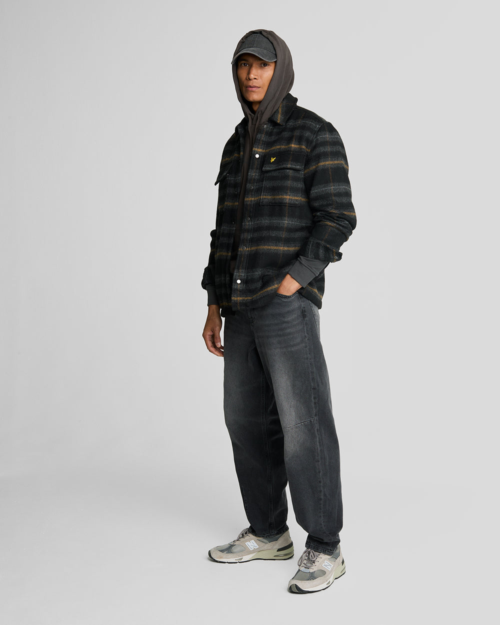 Lyle & Scott Mens Loopback Cotton Hoodie | Gunmetal