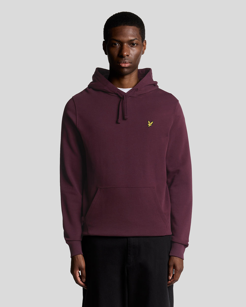 Lyle & Scott Mens Loopback Cotton Hoodie | Burgundy