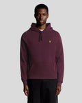 Lyle & Scott Mens Loopback Cotton Hoodie | Burgundy