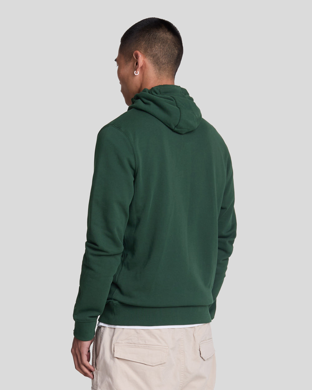 Lyle & Scott Mens Loopback Cotton Full Zip Hoodie | Dark Green