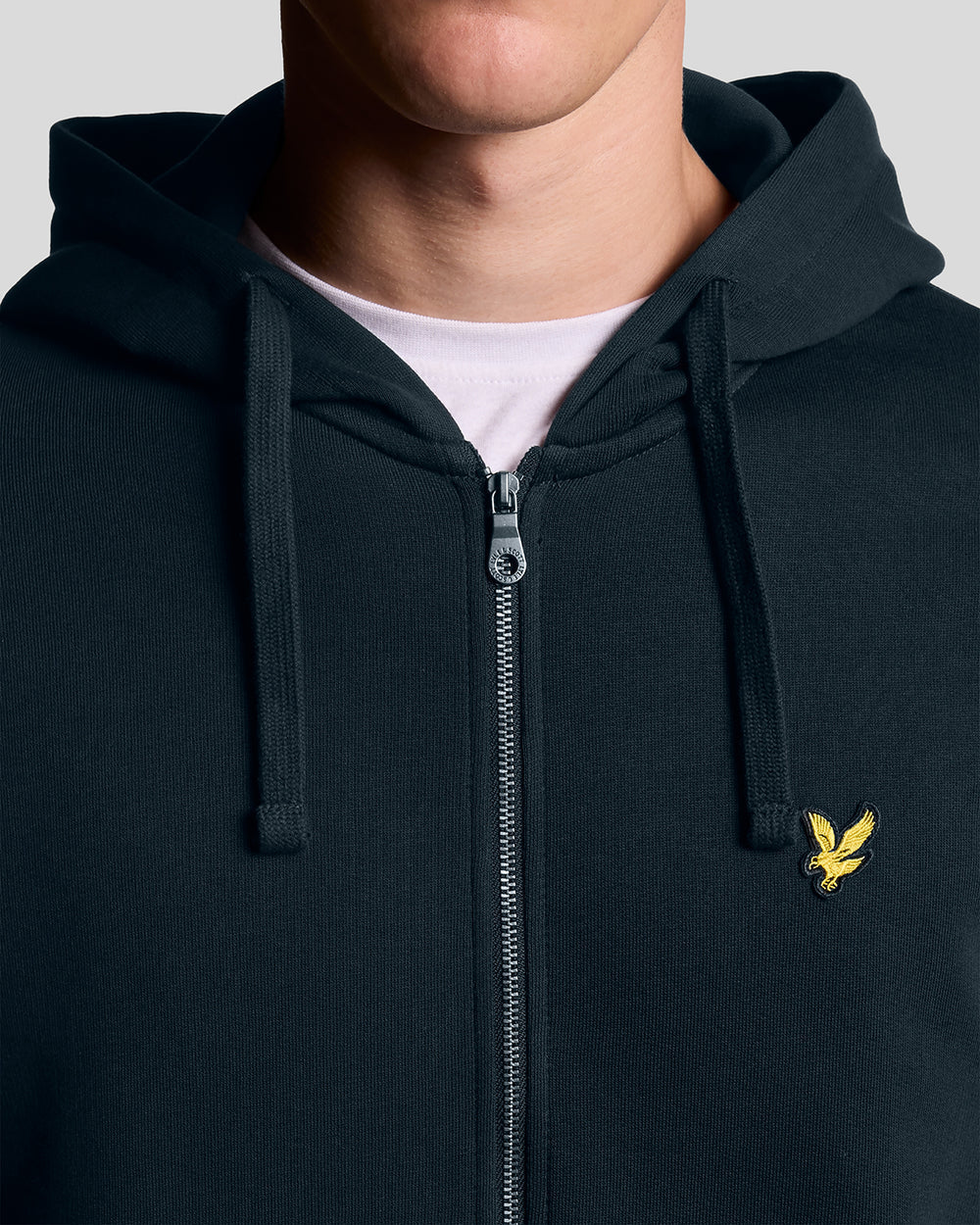 Lyle & Scott Mens Loopback Cotton Full Zip Hoodie | Dark Navy