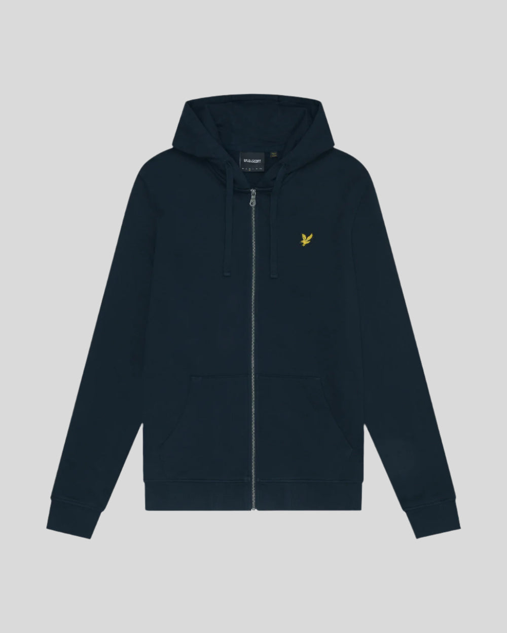 Lyle & Scott Mens Loopback Cotton Full Zip Hoodie | Dark Navy