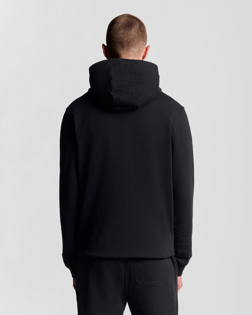 Lyle & Scott Mens Loopback Cotton Full Zip Hoodie | Jet Black