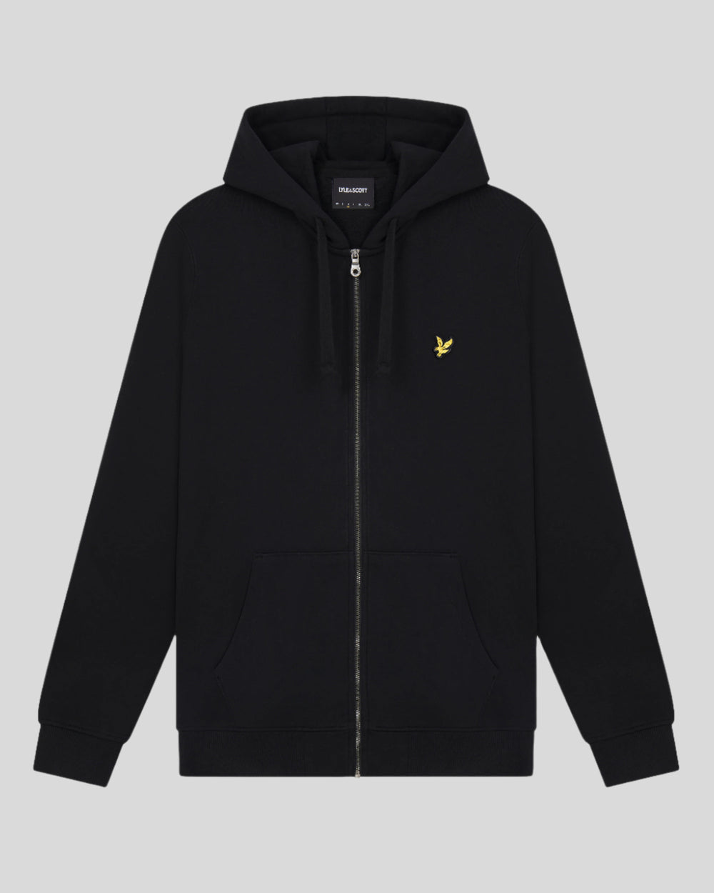 Lyle & Scott Mens Loopback Cotton Full Zip Hoodie | Jet Black