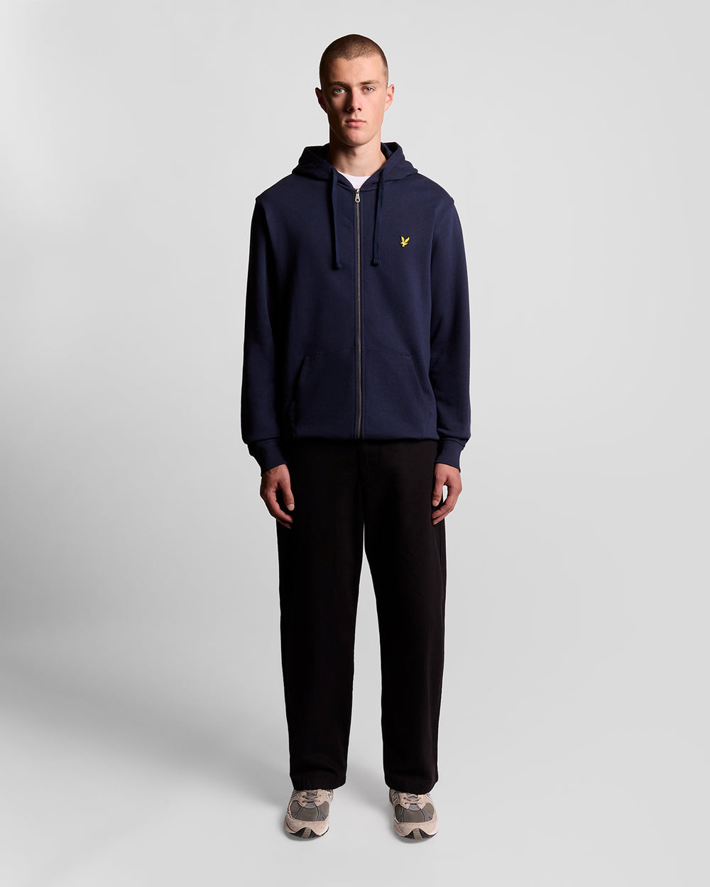 Lyle & Scott Mens Loopback Cotton Full Zip Hoodie | Navy
