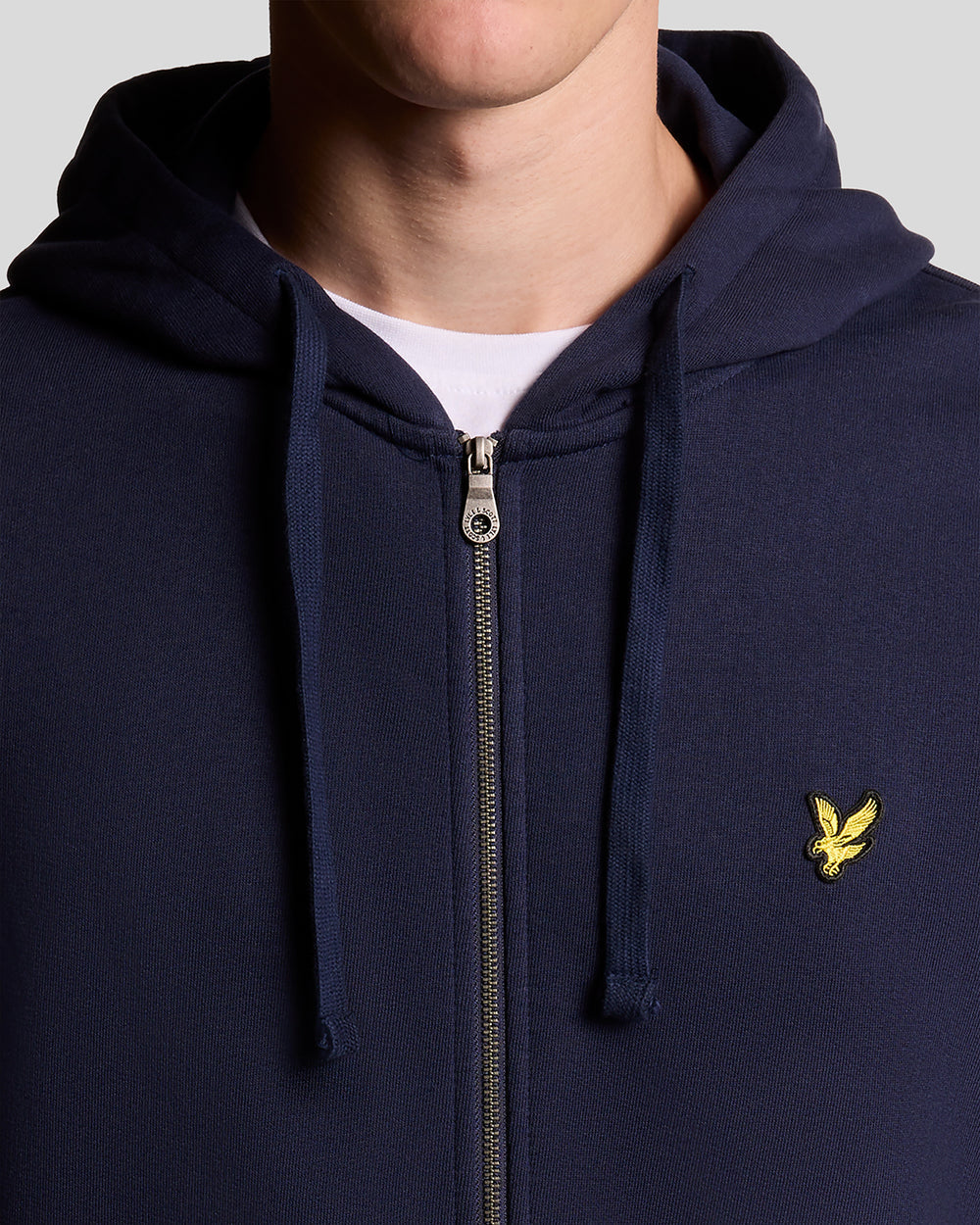 Lyle & Scott Mens Loopback Cotton Full Zip Hoodie | Navy