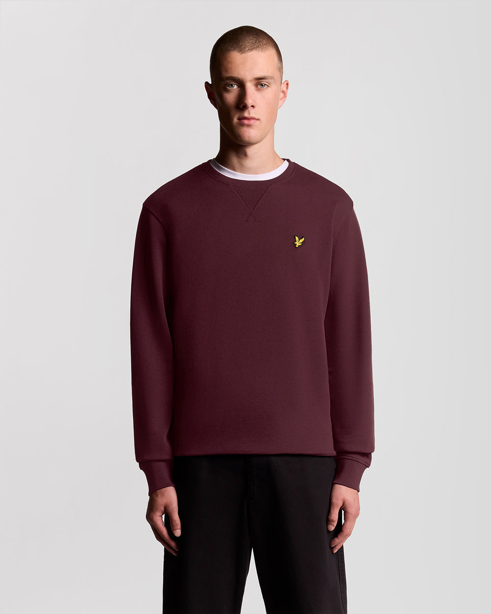 Lyle & Scott Mens Crew Neck Sweatshirt | Burgundy