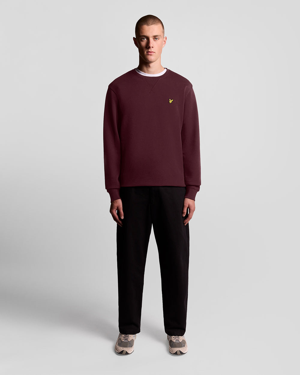 Lyle & Scott Mens Crew Neck Sweatshirt | Burgundy