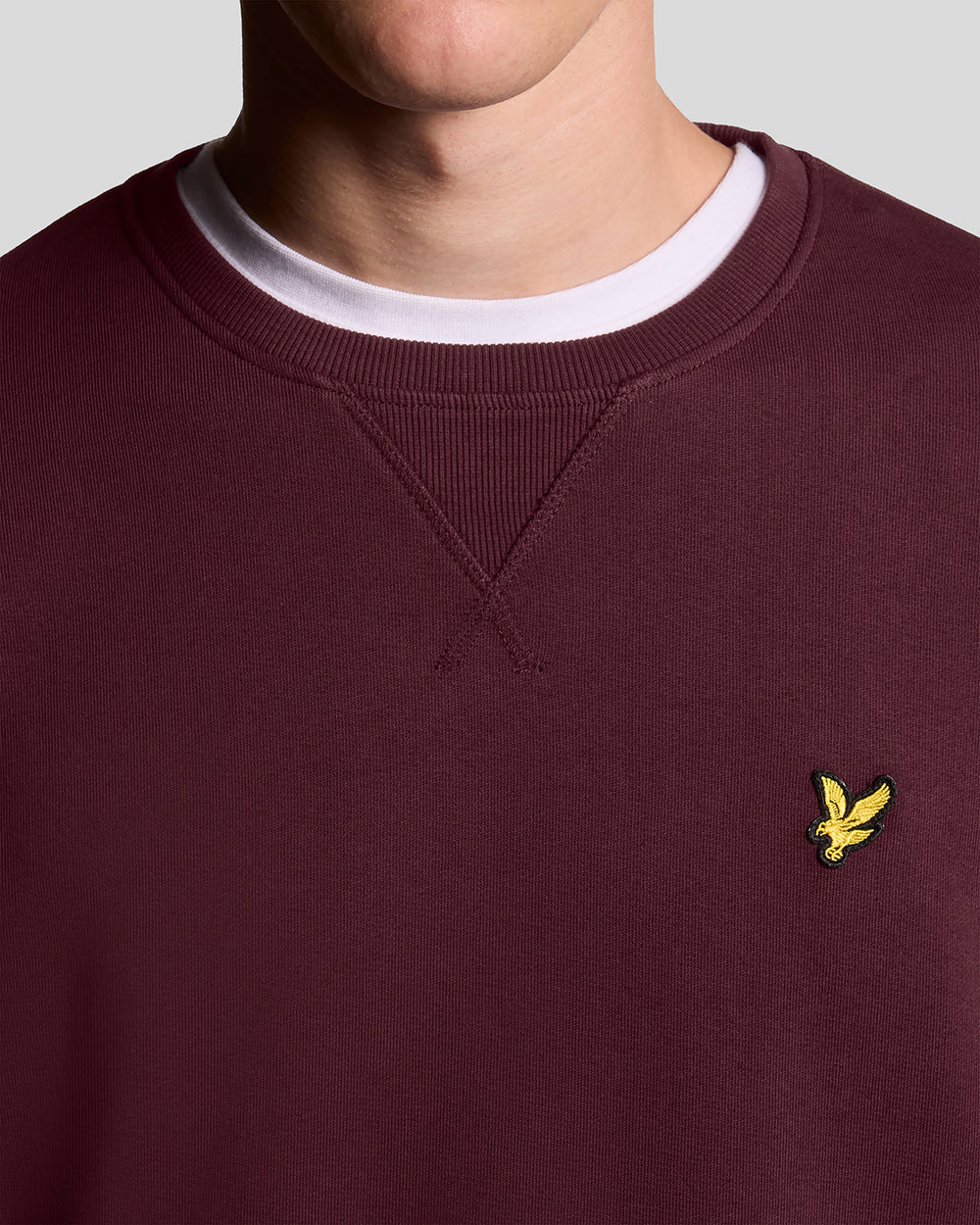 Lyle & Scott Mens Crew Neck Sweatshirt | Burgundy