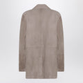 Light brown suede single-breasted blazer