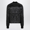 Black faux leather zip-up bomber