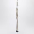 Interwoven key holder in pearl color