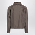 Taupe silk-blend jacket