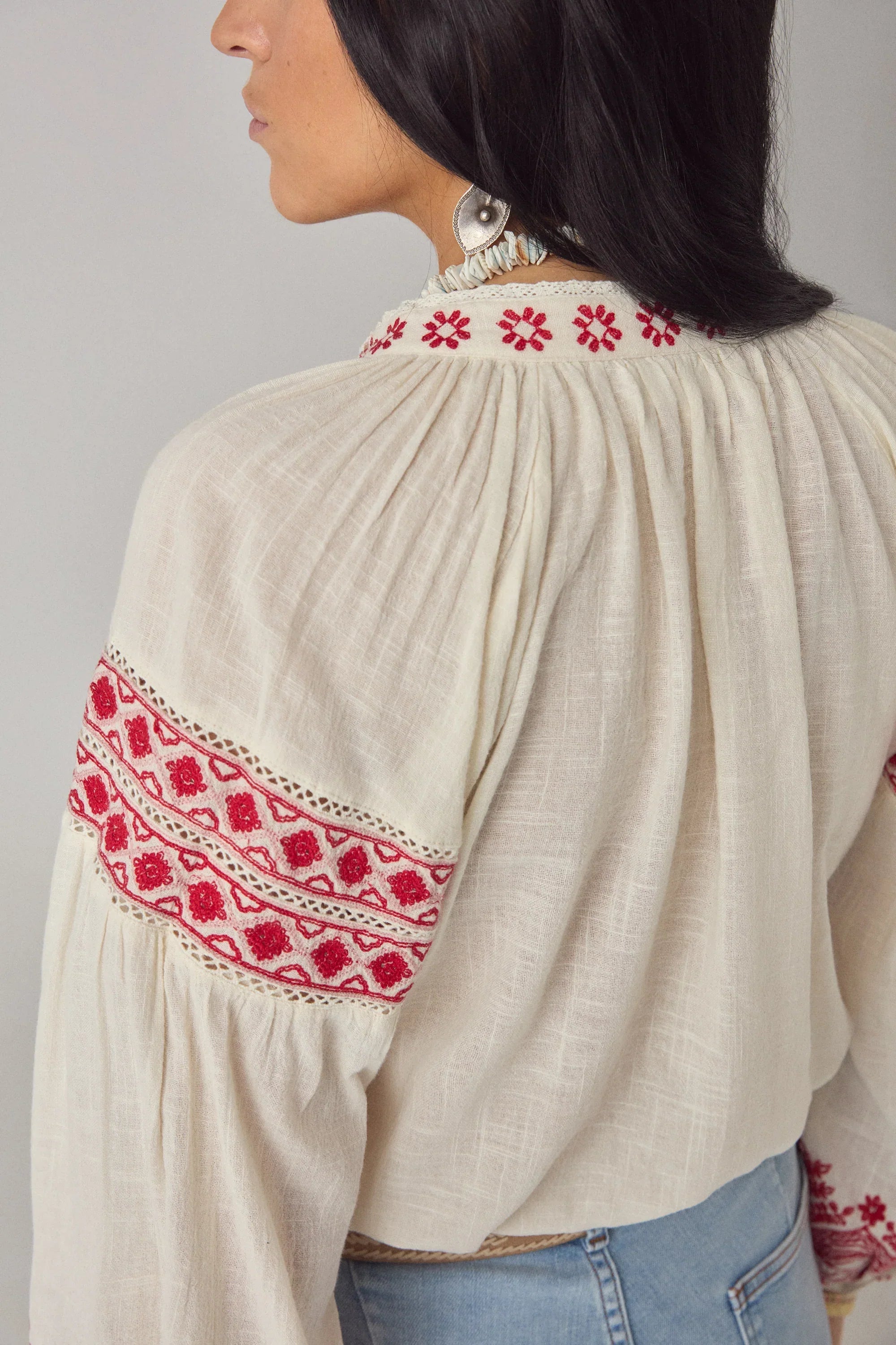 Maison Hotel Antonella Blouse Red Poppy Blouse in Cranberry