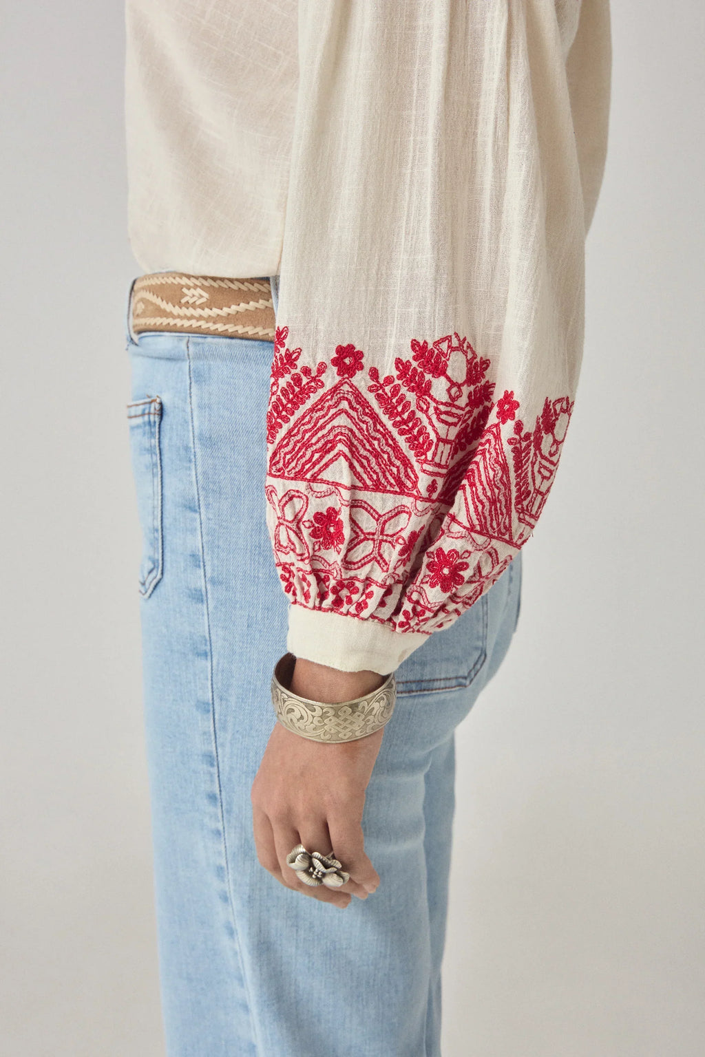 Maison Hotel Antonella Blouse Red Poppy Blouse in Cranberry