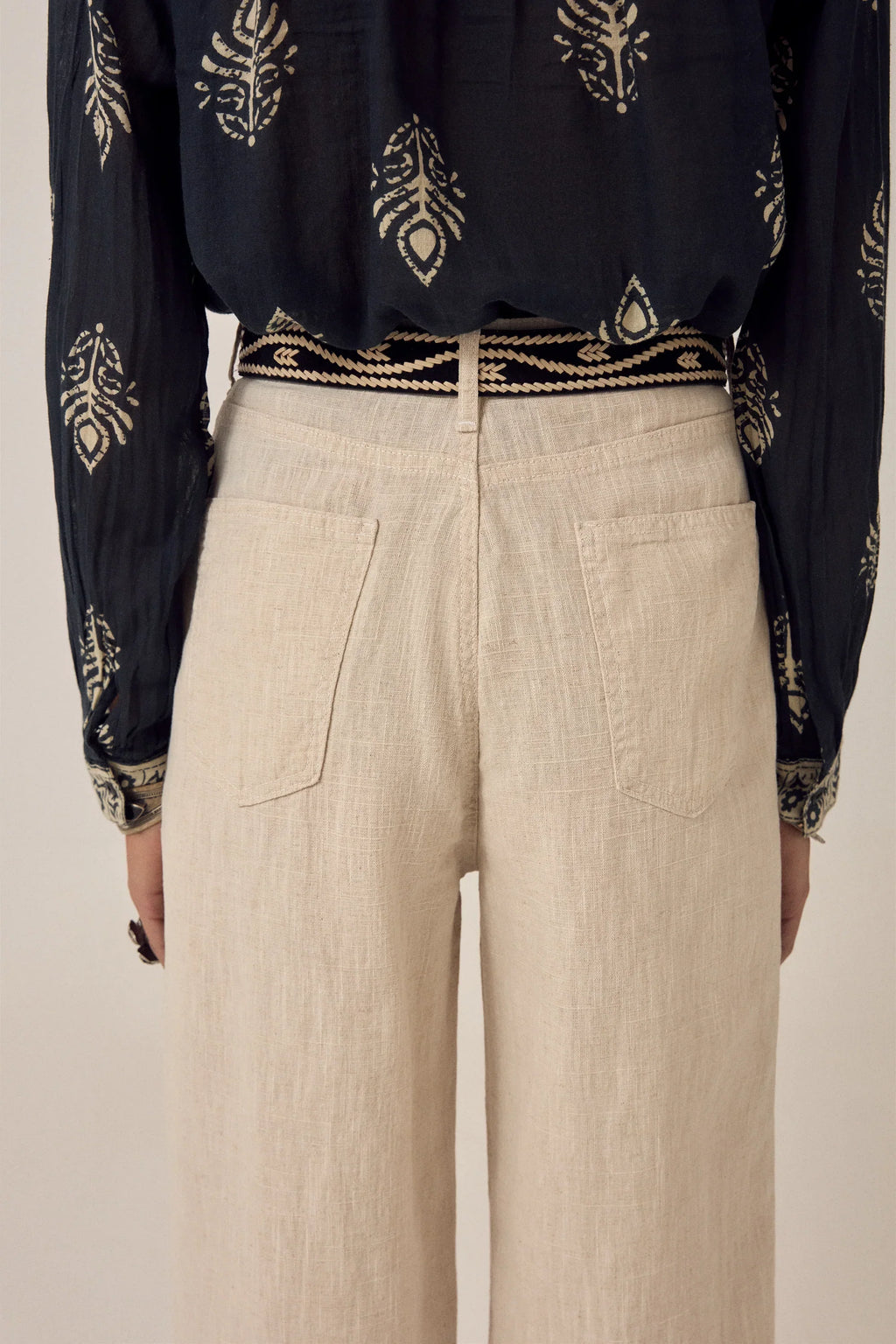 Maison Hotel Marina Rustic Linen Pants in Sand