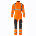 Mascot 19519-236 Stretch Boilersuit with Kne Pad Pockets Hi-Vis Orange/Dark Navy Large