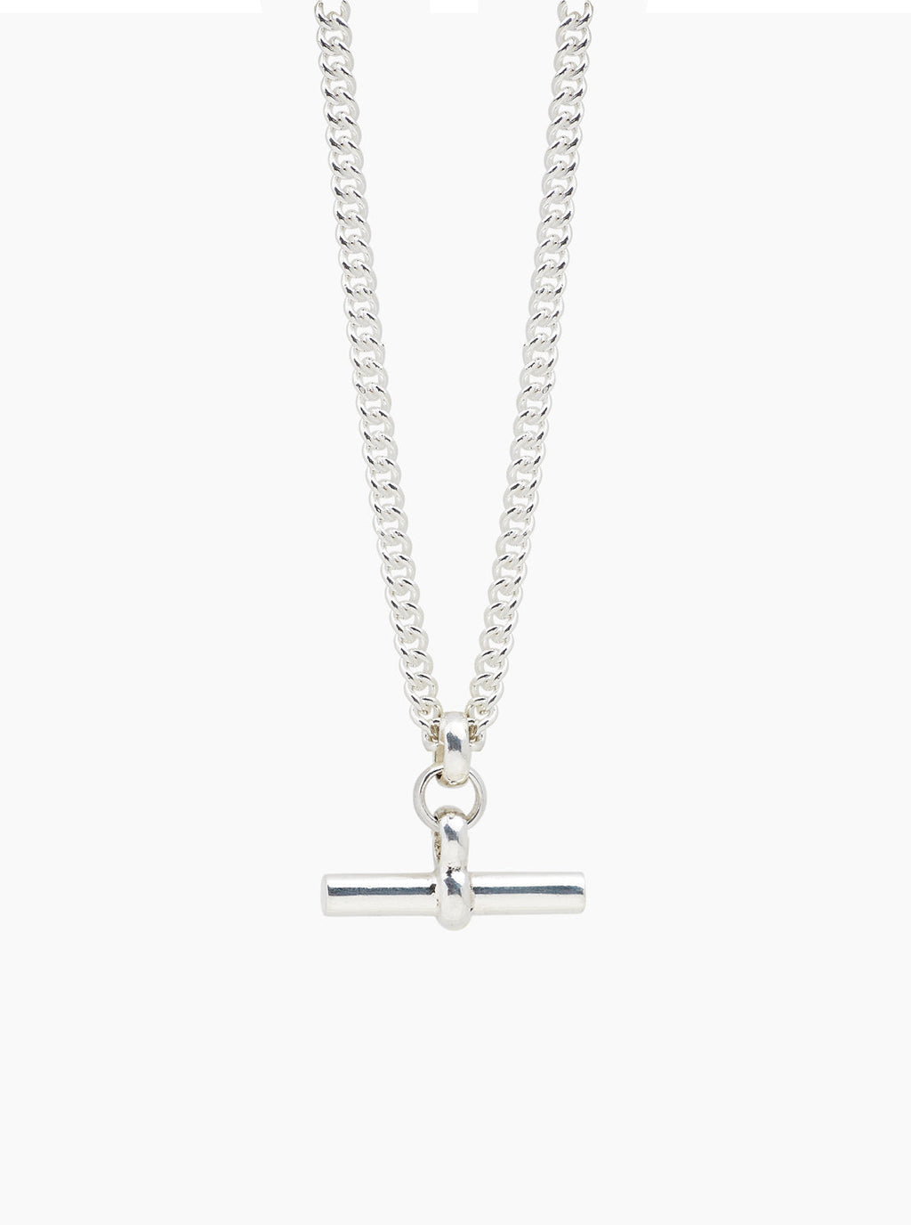 Tilly Sveaas Silver T-Bar Curb Link Necklace