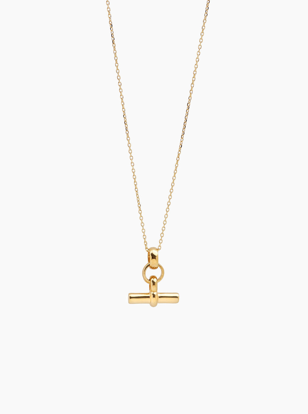 Tilly Sveaas Mini Gold T Bar Necklace on Trace Chain
