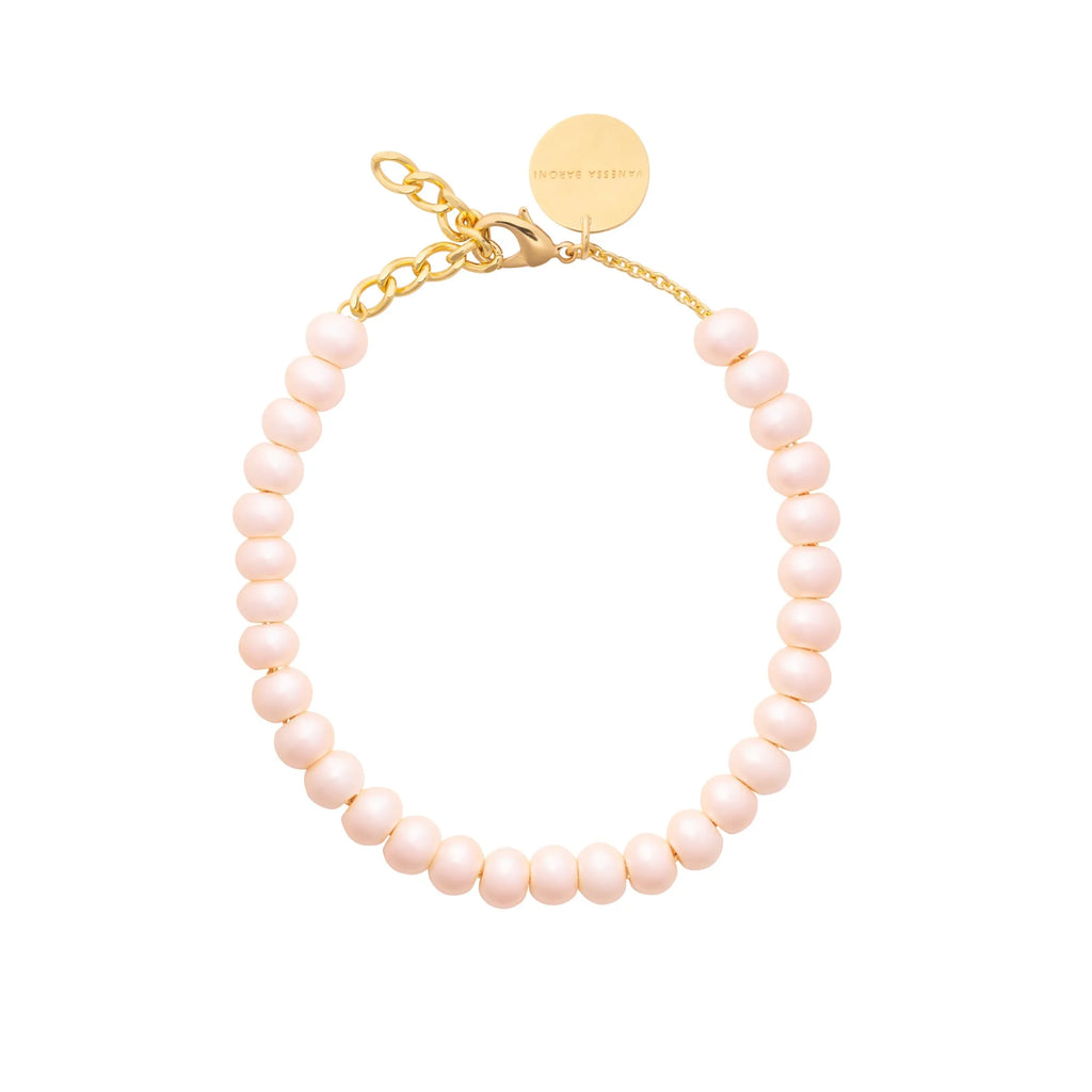 Vanessa Baroni Mini Beads Necklace in Apricot Pearl