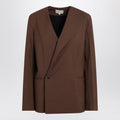 Brown Double-breasted Wool Jacket