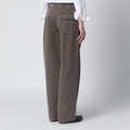 Washed olive green wide-leg jeans