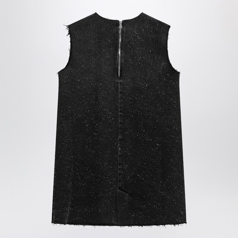 Dark Grey Mini Dress In Denim