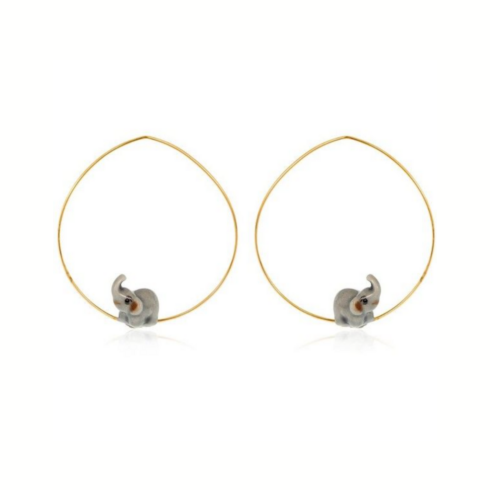 Nach Mini Grey Elephant Earrings